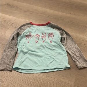 Okie Dokie Blue and Gray Long Sleeve Tee 5T